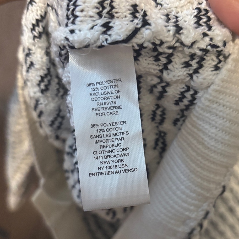Two-Tone Cream and Black Button-Front Cardigan - Picture 6 of 6